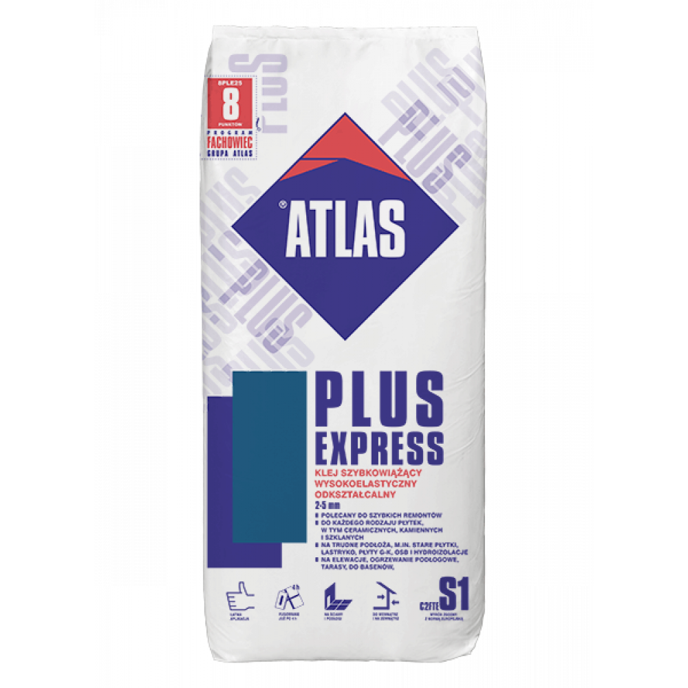 Клей для плитки та каменя АТLAS PLUS EXPRESS еластік 25кг 