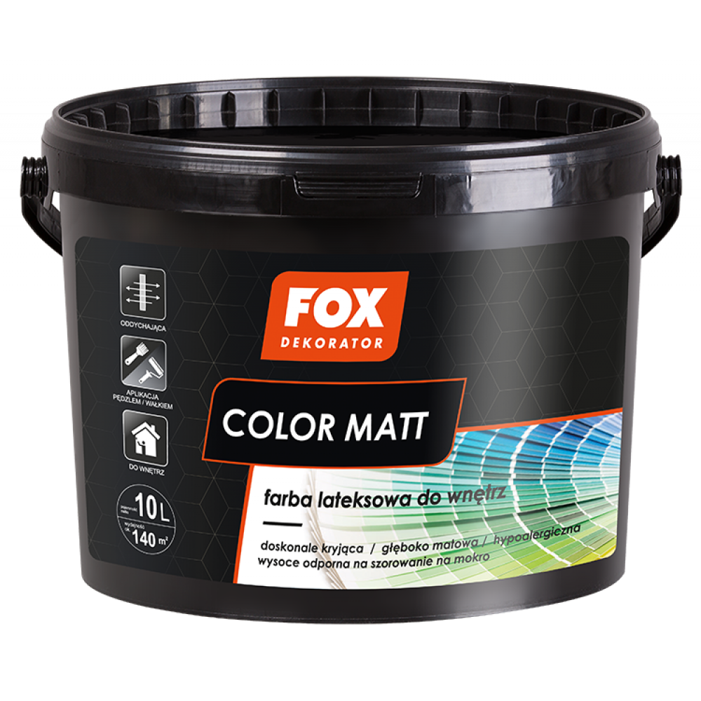 Фарба латексна внутрішня FOX DEKORATOR Color Matt біла 10л.