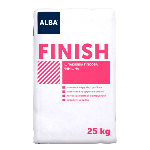 Шпаклевка гипсовая финишная FINISH Альба 25 кг 