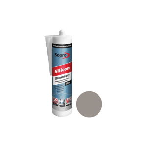 Герметик силиконовый санитарный SOPRO камнево-серый 22  310ml