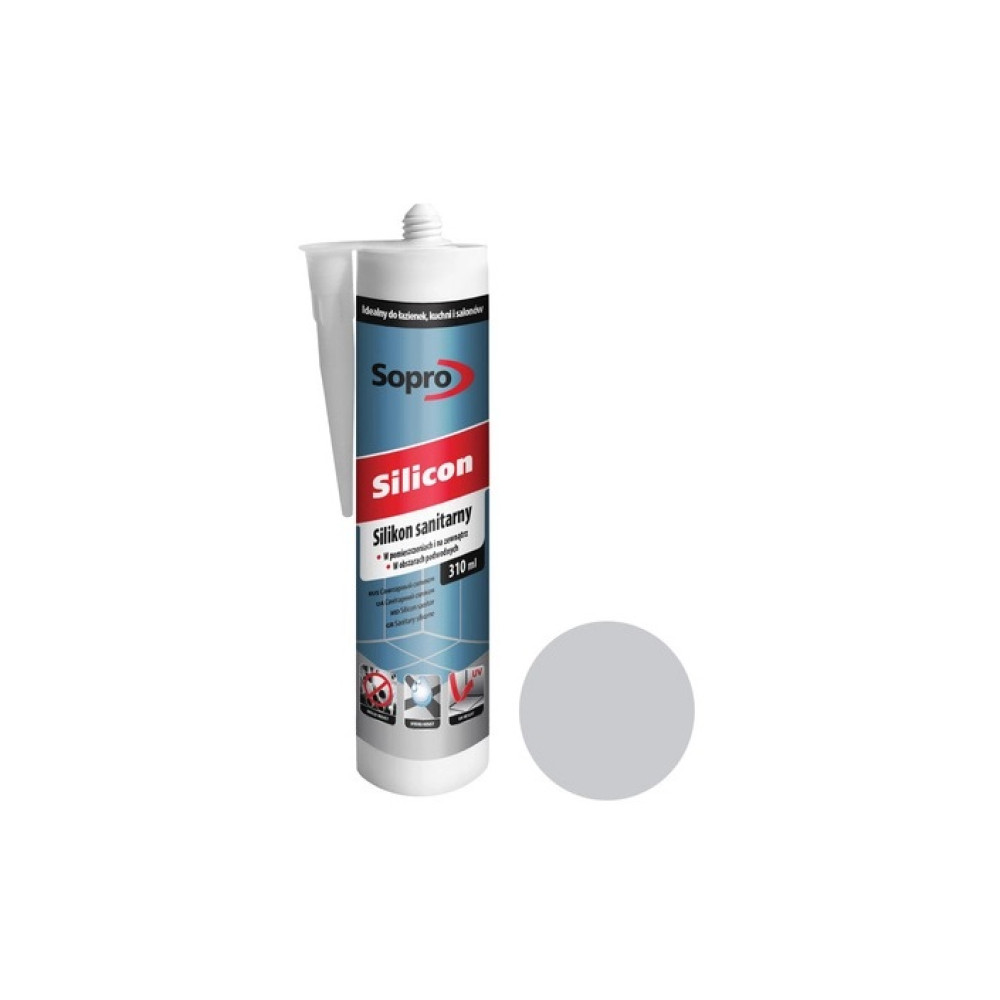 Герметик силиконовый санитарный SOPRO серый 15  310ml