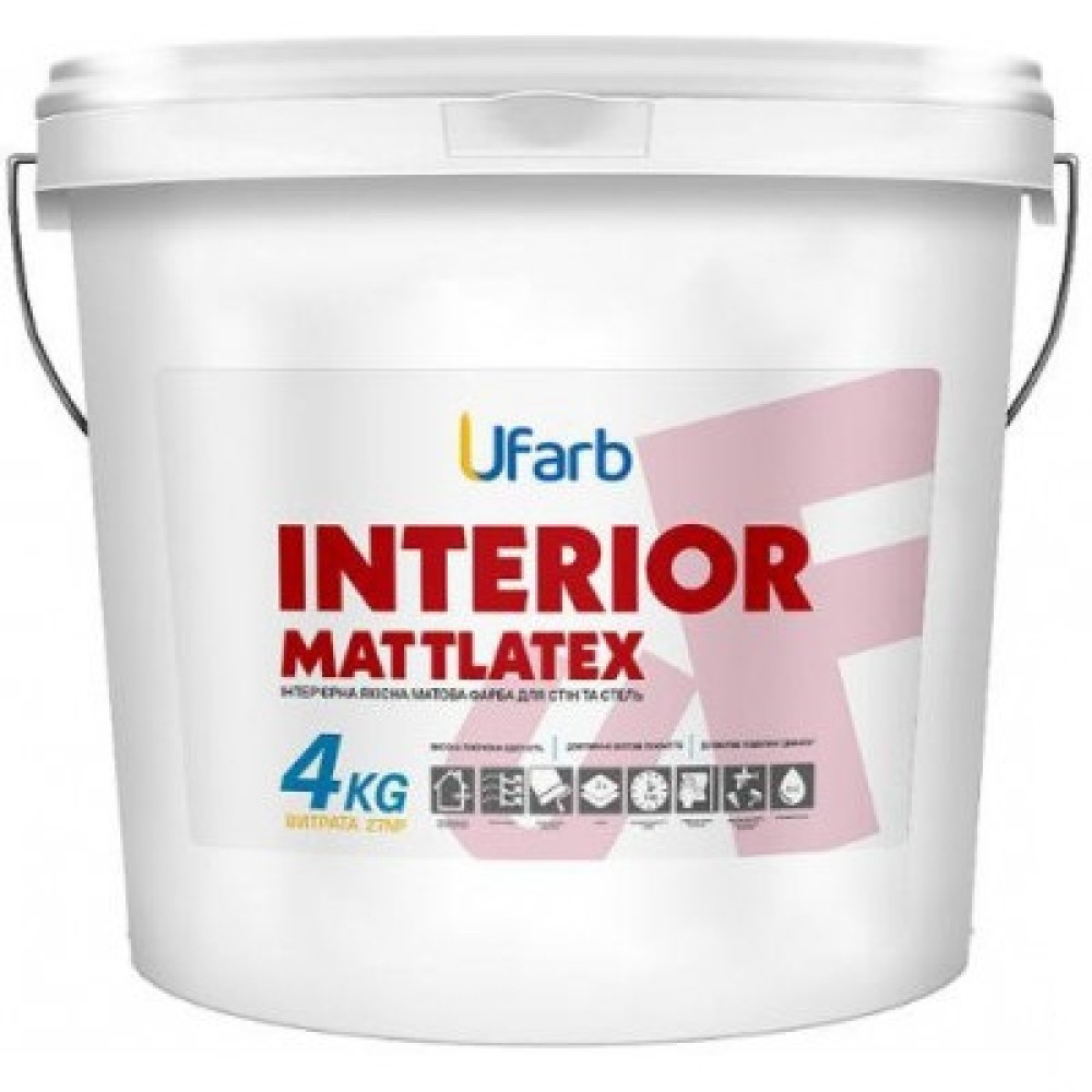 Краска для стен и потолков UFarb  INTERIOR Mattlatex, 4 кг